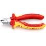 KNIPEX 70 06 140 - Diagonal-cutting pliers - Chromium-vanadium steel - Plastic - Red/Orange - 14 cm - 160 g