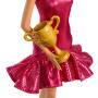 Mattel Barbie Turniertänzerin-Modepuppe mit braunem Haar und Tanzpokal-Zubehör