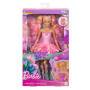 Mattel Barbie Fantasy Feenpuppe mit Farbwechsel-Flügeln und -Outfit, Spielzeugzauberstab mit Schwamm