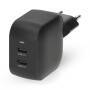 Nedis Netzladegerät / 35 W / GaN / PD3.0 / Schnellladefunktion / 1.75 / 2.33 / 2.92 / 3.0 A / Anzahl der Ausgänge: 2 / 2x USB-C™ / Automatische Spannungswahl / Schwarz
