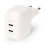 Nedis Netzladegerät / 35 W / GaN / PD3.0 / Schnellladefunktion / 1.75 / 2.33 / 2.92 / 3.0 A / Anzahl der Ausgänge: 2 / 2x USB-C™ / Automatische Spannungswahl / Weiss