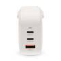 Nedis Netzladegerät / 70 W / GaN / PD3.0 / Schnellladefunktion / 1.5 / 2.25 A / 2.5 / 3.0 / 3.5 A / Anzahl der Ausgänge: 3 / USB-A / 2x USB-C™ / Automatische Spannungswahl / Weiss