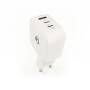 Nedis Netzladegerät / 70 W / GaN / PD3.0 / Schnellladefunktion / 1.5 / 2.25 A / 2.5 / 3.0 / 3.5 A / Anzahl der Ausgänge: 3 / USB-A / 2x USB-C™ / Automatische Spannungswahl / Weiss