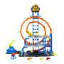 Mattel Hot Wheels City Mega-Parkgarage-Spielset mit 1 Die-Cast-Spielzeugauto und 1 Spielzeug-Hubschr