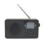 Nedis FM-Radio / Tragbare Ausführung / FM / Akkubetrieben / Stromversorgung über USB / Digital / 2 W / Monitorgröße: 1.77 " / Scharz-weiß Monitor / Bluetooth® / Kopfhörerausgang / Wecker / Schwarz