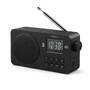 Nedis FM-Radio / Tragbare Ausführung / FM / Akkubetrieben / Stromversorgung über USB / Digital / 2 W / Displaygröße: 1.77 " / Scharz-weiß Monitor / Bluetooth® / Kopfhörerausgang / Schwarz