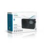 Nedis FM-Radio / Tragbare Ausführung / FM / Akkubetrieben / Stromversorgung über USB / Digital / 2 W / Monitorgröße: 1.77 " / Scharz-weiß Monitor / Bluetooth® / Kopfhörerausgang / Wecker / Schwarz