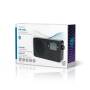 Nedis FM-Radio / Tragbare Ausführung / FM / Akkubetrieben / Stromversorgung über USB / Digital / 2 W / Monitorgröße: 1.77 " / Scharz-weiß Monitor / Bluetooth® / Kopfhörerausgang / Wecker / Schwarz