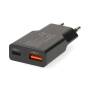 Nedis Netzladegerät / 30 W / GaN / PD3.0 30W / Schnellladefunktion / 1.5 / 2.0 / 2.5 / 3.0 A / Anzahl der Ausgänge: 2 / USB-A / USB-C™ / Automatische Spannungswahl / Schwarz