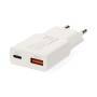Nedis Netzladegerät / 30 W / GaN / PD3.0 30W / Schnellladefunktion / 1.5 / 2.0 / 2.5 / 3.0 A / Anzahl der Ausgänge: 2 / USB-A / USB-C™ / Automatische Spannungswahl / Weiss
