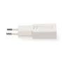 Nedis Netzladegerät / 20 W / GaN / PD3.0 / Schnellladefunktion / 1.5 / 2.0 / 2.22 A / 3.0 A / Anzahl der Ausgänge: 2 / USB-A / USB-C™ / USB-C™ (Lose) Kabel / 1.50 m / Automatische Spannungswahl / Weiss