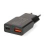 Nedis Netzladegerät / 30 W / GaN / PD3.0 30W / Schnellladefunktion / 1.5 / 2.0 / 2.5 / 3.0 A / Anzahl der Ausgänge: 2 / USB-A / USB-C™ / USB Type-C™ (Lose) Kabel / 1.50 m / Automatische Spannungswahl / Schwarz