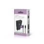 Nedis Netzladegerät / 20 W / GaN / PD3.0 / Schnellladefunktion / 1.5 / 2.0 / 2.22 A / 3.0 A / Anzahl der Ausgänge: 2 / USB-A / USB-C™ / USB Type-C™ (Lose) Kabel / 1.50 m / Automatische Spannungswahl / Schwarz