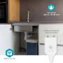 Nedis SmartLife Wassermelder / Wi-Fi / Batteriebetrieben / Verlängerung enthalten / Max. Batterie-Lebensdauer: 24 Monate / 80 dB / Weiss