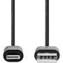 Nedis Lightning Kabel auf USB-A Stecker 480 Mbps vernickelt 1 m schwarz