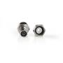 Nedis F-Stecker| gerade| Stecker| Vernickelt| 75 Ohm| Twist-on|