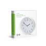 Nedis Wanduhr / Durchmesser: 300 mm / Kunststoff / Leise Bewegung / Weiss