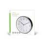 Nedis Wanduhr / Durchmesser: 300 mm / Kunststoff / Leise Bewegung / Thermometer / Hygrometer / Schwarz / Weiss