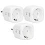 Alecto Smart Wi-Fi-Stecker mit Energiemonitor 16A 3680W 3er-Pack Weiß