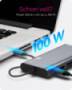 ICY BOX IB-DK4040-CPD - Wired - USB 3.2 Gen 1 (3.1 Gen 1) Type-C - 100 W - 3.5 mm - 10,100,1000 Mbit/s - Anthracite - Black