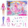 Mattel Barbie-Adventskalender mit Modepuppe und 24 Überraschungs-Accessoires mit Einhorn und Tieren Mattel Barbie-Adventskalender mit Modepuppe und 24 Überraschungs-Accessoires mit Einhorn und Tieren