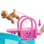 Mattel Barbie Traumpool Spielset mit Rutsche und schäumendem Whirlpool sowie über 20 Zubehörteilen w