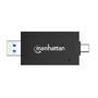MANHATTAN MANHAZZAN USB 3.0 Typ-C /-A Kartenlesegerät mit USB-C und USB-A-Stecker auf microSD und SD