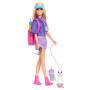 Mattel Barbie Outdoor-Abenteuer Modepuppe Malibu mit mehr als 10 Zubehörteilen zum Thema Camping, da