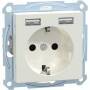 MERTEN Schuko Steckdose mit USB Ladegerät TPbPolarweiß System m MEG2366-0319