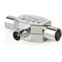 Nedis Satelliten- und Antennenadapter| Coax Stecker| 2x Buchse| Vernickelt| 75
