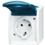 BUSCH JAEGER 2083-0-0818 - CEE 7/3 - Blue,White - IP44 - 250 V - 16 A - 74 mm