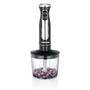 MELISSA Stabmixer-Set / 600 W / 2 Geschwindigkeiten / Variable Geschwindigkeitseinstellung / Mini-Zerkleinerer / Schneebesen / Edelstahlschaft und -klingen / Edelstahl / Schwarz
