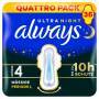Multipack 6x Always Ultra Binden Mässige Periode (Größe 4) Mit Flügeln 36 Stück 