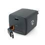 Nedis Netzladegerät / Mit einziehbarem Kabel / 30 W / GaN / PD3.0 30W / 1.5 / 2.0 / 2.5 / 3.0 A / Anzahl der Ausgänge: 1 / USB-C™ / Aufrollbares USB-C™-Kabel / 0.75 m / Automatische Spannungswahl / Schwarz