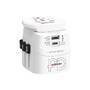 Skross Reiseadapter 3-polig geerdet mit integriertem Schnellladegerät 45 Watt PD USB Ladegerät (1 x USB C & 1 x USB)