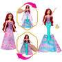 Mattel Disney Princess Arielle, von Mensch zu Meerjungfrau verwandelbare Modepuppe mit Fabius und 2 