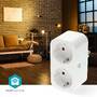 Nedis SmartLife Smart Stecker / Wi-Fi / IP21 / Leistungsmesser / 3680 W / Type F (CEE 7/7) / 0 - 55 °C / Android™ / IOS / 2-Weg / Weiss / 1 Stück