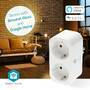 Nedis SmartLife Smart Stecker / Wi-Fi / IP21 / Leistungsmesser / 3680 W / Type F (CEE 7/7) / 0 - 55 °C / Android™ / IOS / 2-Weg / Weiss / 1 Stück