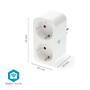 Nedis SmartLife Smart Stecker / Wi-Fi / IP21 / Leistungsmesser / 3680 W / Type F (CEE 7/7) / 0 - 55 °C / Android™ / IOS / 2-Weg / Weiss / 1 Stück