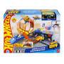 Mattel Hot Wheels City Super Polizeiwache-Spielset mit Spielzeug-Polizeiwagen im Maßstab 1:64 und an