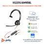 HP Poly Blackwire 3315 Monaural USB-C Headset +3.5mm Plug +USB-C/A Adapter (8X217AA)