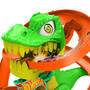 Mattel Hot Wheels City T-Rex-Feuerschlacht Spielset und Die-Cast-Spielzeugauto im Maßstab 1:64, gegn