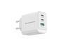 CONCEPTRONIC Ladegerät 3Port GaN 2xUSB-C/1xA 65WPD3.0/PPS ws (ALTHEA21W65)