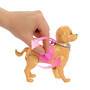 Mattel Barbie Malibu Hundespaziergang Spielset, enthält Puppe, Hund zum Spazierengehen und Häufchenm