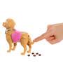 Mattel Barbie Malibu Hundespaziergang Spielset, enthält Puppe, Hund zum Spazierengehen und Häufchenm