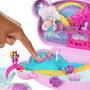 Mattel Polly Pocket 2-in-1-Bunny Fun Schatulle, tragbares Taschen-Spielset mit 2 Puppen und 12 Zubeh