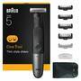 Braun Series XT5 All-in-One, Trimmer, Styler, Rasierer, +7 Zubehörteile, Scharfe 4D-Flex-Klinge, XT5100, Grau
