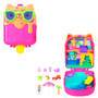 Mattel Polly Pocket Eiskätzchen-Schatulle, Spielset mit 1 Minipuppe und Hündchen, Reisespielzeug mit