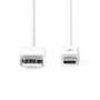 Nedis USB-Kabel / USB 2.0 / USB-A Stecker / USB-C™ Stecker / 15 W / 480 Mbps / Vernickelt / 3.00 m / Rund / PVC / Schwarz / Box