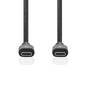Nedis USB-Kabel / USB 3.2 Gen 2 / USB-C™ Stecker / USB-C™ Stecker / 100 W / 4K@60Hz / 10 Gbps / Vernickelt / 3.00 m / Rund / PVC / Schwarz / Box